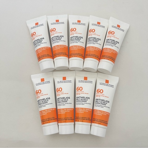 La Roche Posay Anthelios 60 Melt-in Milk Body Face Sunscreen Box of 10 0.5fl oz. - Picture 2 of 9